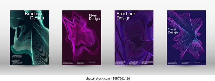 Modern design template.  A set of modern abstract covers. Future futuristic template with abstract current forms for banner design, poster, booklet, report, journal.  Vector illustration. EPS 10. 
