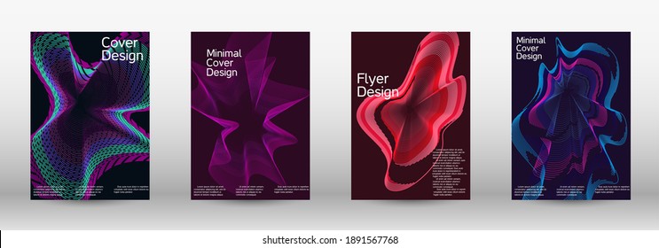 Plantilla de diseño moderna.  Un conjunto de cubiertas abstractas modernas. Colores de fluidos creativos.  Ilustración vectorial. EPS 10. 