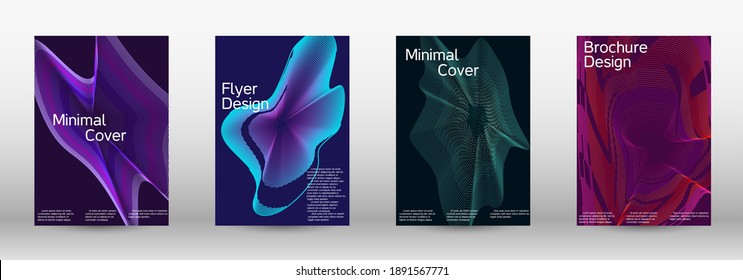 Modern design template.  A set of modern abstract covers. Creative fluid colors backgrounds.  Vector illustration. EPS 10. 