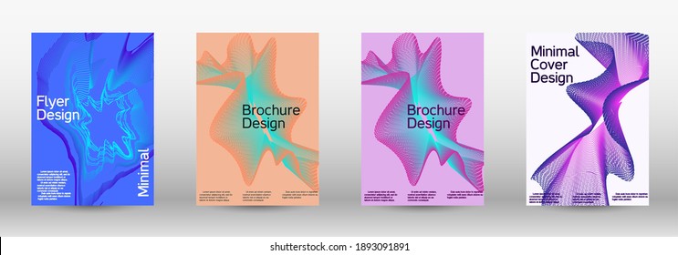 Modern design template. A set of modern abstract covers. Future futuristic template with abstract current forms for banner design, poster, booklet, report, journal. 