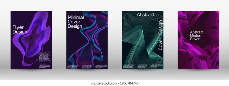 Modern design template.  A set of modern abstract covers. Creative fluid colors backgrounds.  Vector illustration. EPS 10. 