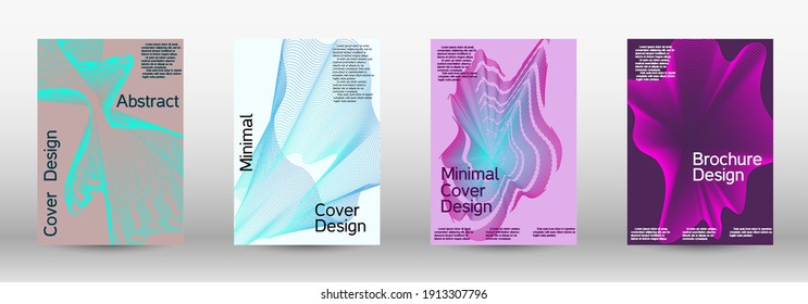 Modern design template. A set of modern abstract covers. Future futuristic template with abstract current forms for banner design, poster, booklet, report, journal. 