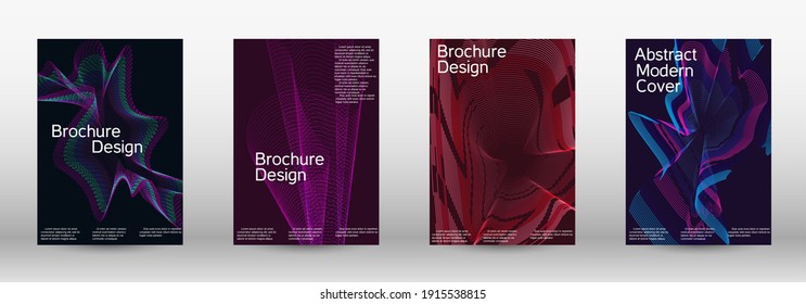 Plantilla de diseño moderna.  Un conjunto de cubiertas abstractas modernas. Fondos creativos de líneas abstractas para crear una portada abstracta, pancarta, afiche, folleto de moda. Ilustración vectorial. EPS 10. 