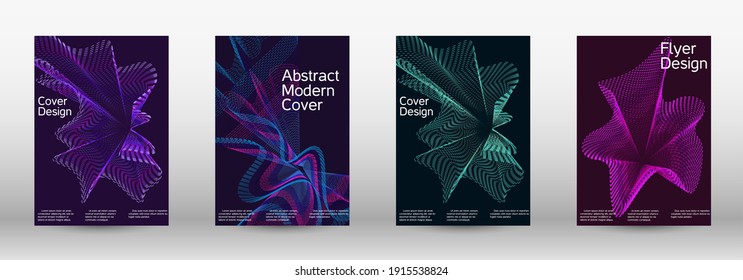 Modern design template.  A set of modern abstract covers. Creative backgrounds from abstract lines to create a fashionable abstract cover, banner, poster, booklet. Vector illustration. EPS 10. 