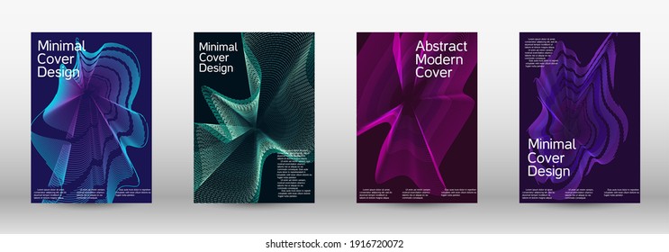 Modern design template.  A set of modern abstract covers. Creative fluid colors backgrounds.  Vector illustration. EPS 10. 