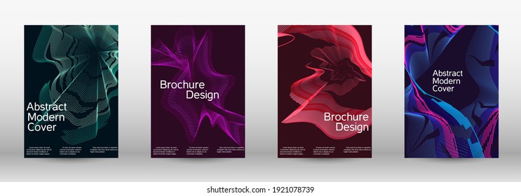 Modern design template.  A set of modern abstract covers. Creative fluid colors backgrounds.  Vector illustration. EPS 10. 