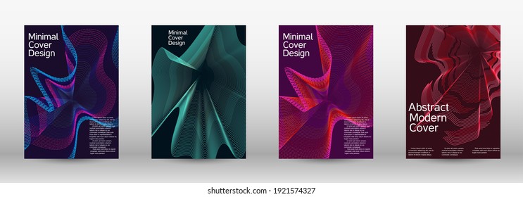 Modern design template.  A set of modern abstract covers. Future futuristic template with abstract current forms for banner design, poster, booklet, report, journal.  Vector illustration. EPS 10. 