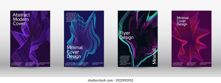 Modern design template.  A set of modern abstract covers. Creative backgrounds from abstract lines to create a fashionable abstract cover, banner, poster, booklet. Vector illustration. EPS 10. 