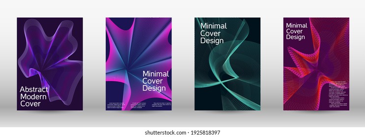 Modern design template.  A set of modern abstract covers. Future futuristic template with abstract current forms for banner design, poster, booklet, report, journal.  Vector illustration. EPS 10. 