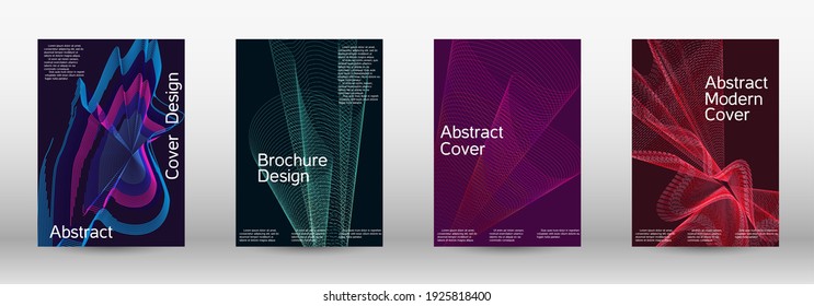 Modern design template.  A set of modern abstract covers. Creative backgrounds from abstract lines to create a fashionable abstract cover, banner, poster, booklet. Vector illustration. EPS 10. 