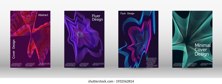 Modern design template.  A set of modern abstract covers. Creative fluid colors backgrounds.  Vector illustration. EPS 10. 