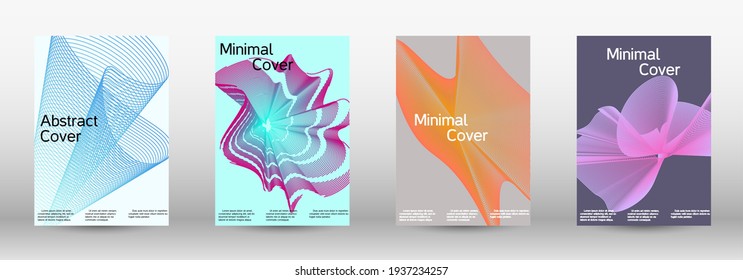 Modern design template. A set of modern abstract covers. Future futuristic template with abstract current forms for banner design, poster, booklet, report, journal. 