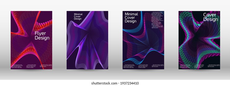Modern design template.  A set of modern abstract covers. Creative fluid colors backgrounds.  Vector illustration. EPS 10. 