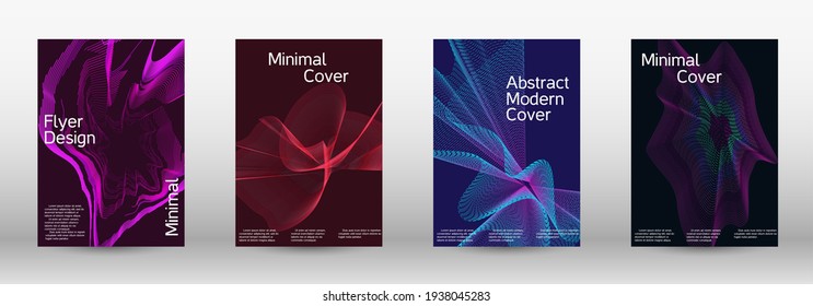 Modern design template.  A set of modern abstract covers. Creative backgrounds from abstract lines to create a fashionable abstract cover, banner, poster, booklet. Vector illustration. EPS 10. 