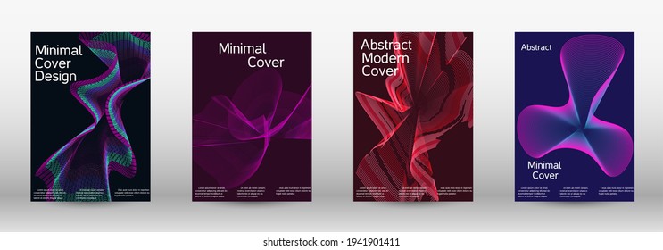 Modern design template.  A set of modern abstract covers. Creative fluid colors backgrounds.  Vector illustration. EPS 10. 