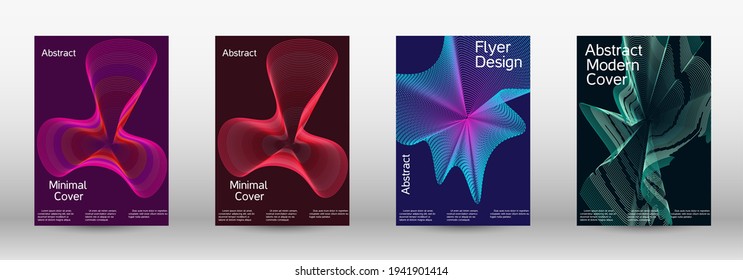 Modern design template.  A set of modern abstract covers. Creative fluid colors backgrounds.  Vector illustration. EPS 10. 