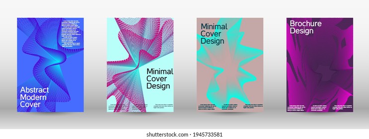 Modern design template. A set of modern abstract covers. Future futuristic template with abstract current forms for banner design, poster, booklet, report, journal. 