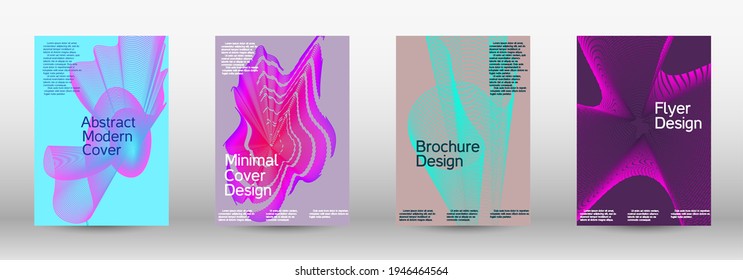 Modern design template. A set of modern abstract covers. Creative fluid backgrounds from current forms to design a fashionable abstract cover, banner, poster, booklet.