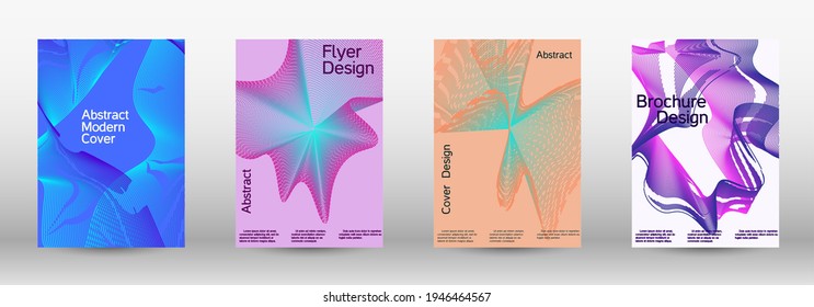 Modern design template. A set of modern abstract covers. Creative fluid backgrounds from current forms to design a fashionable abstract cover, banner, poster, booklet.