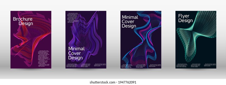 Modern design template.  A set of modern abstract covers. Creative fluid colors backgrounds.  Vector illustration. EPS 10. 