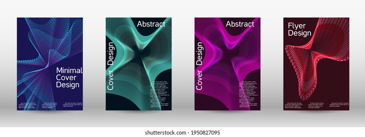 Modern design template.  A set of modern abstract covers. Creative fluid wave color backgrounds.  Vector illustration. EPS 10. 