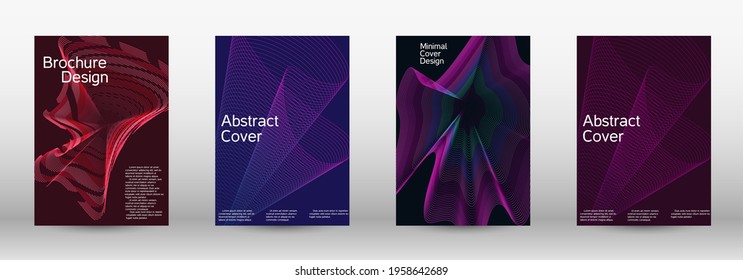 Modern design template.  A set of modern abstract covers. Creative backgrounds from abstract lines to create a fashionable abstract cover, banner, poster, booklet. Vector illustration. EPS 10. 