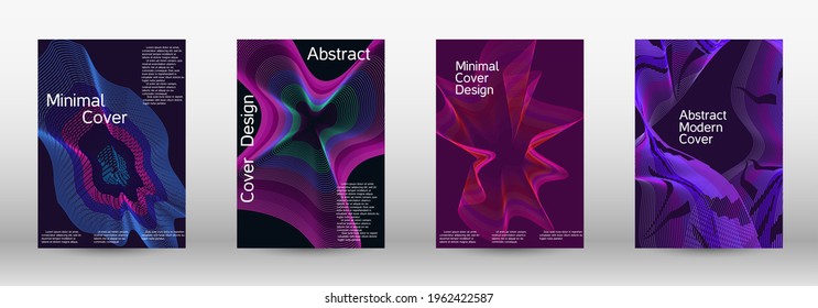 Modern design template.  A set of modern abstract covers. Creative fluid colors backgrounds.  Vector illustration. EPS 10. 