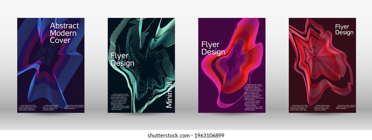 Modern design template.  A set of modern abstract covers. Creative fluid colors backgrounds.  Vector illustration. EPS 10. 