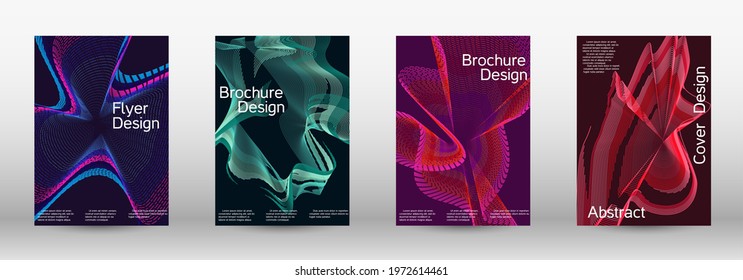 Modern design template.  A set of modern abstract covers. Creative fluid colors backgrounds.  Vector illustration. EPS 10. 
