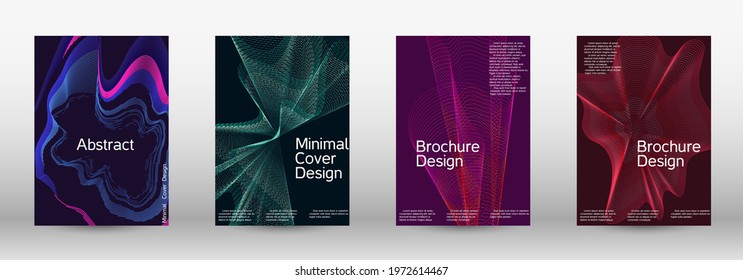 Modern design template.  A set of modern abstract covers. Creative backgrounds from abstract lines to create a fashionable abstract cover, banner, poster, booklet. Vector illustration. EPS 10. 