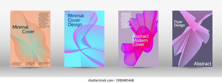 Modern design template. A set of modern abstract covers. Creative backgrounds from abstract lines to create a fashionable abstract cover, banner, poster, booklet.