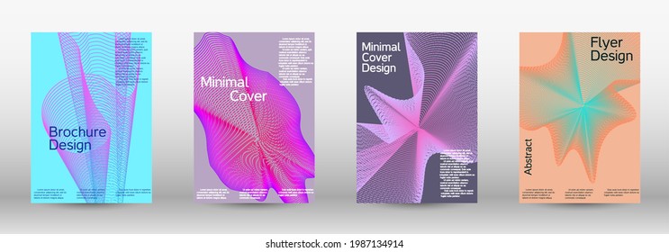 Modern design template. A set of modern abstract covers. Future futuristic template with abstract current forms for banner design, poster, booklet, report, journal. 