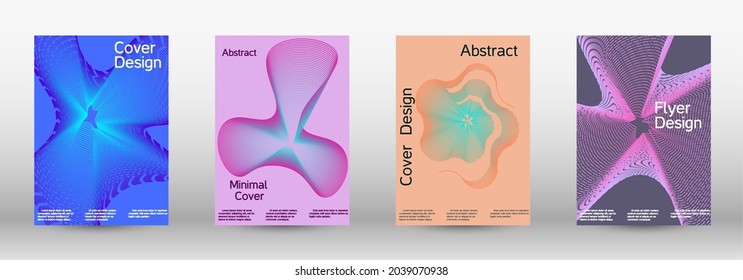 Modern design template. A set of modern abstract covers. Future futuristic template with abstract current forms for banner design, poster, booklet, report, journal. 