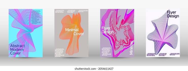 Plantilla de diseño moderna. Un conjunto de cubiertas abstractas modernas. Fondos creativos de líneas abstractas para crear una portada abstracta, pancarta, afiche, folleto de moda.