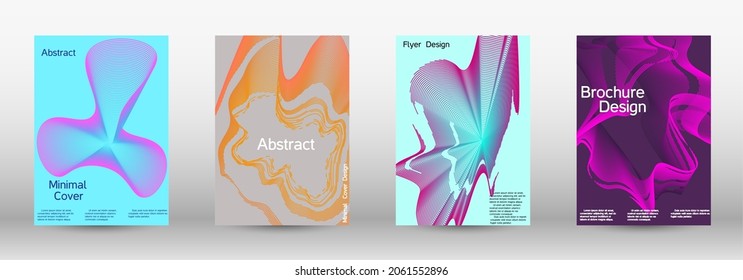 Modern design template. A set of modern abstract covers. Future futuristic template with abstract current forms for banner design, poster, booklet, report, journal. 