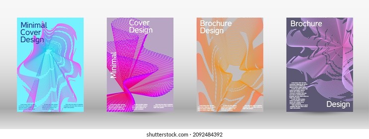 Modern design template. A set of modern abstract covers. Future futuristic template with abstract current forms for banner design, poster, booklet, report, journal. 