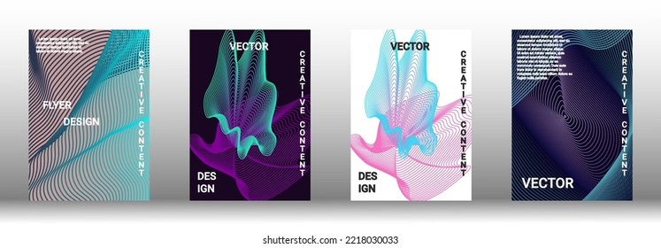 Plantilla de diseño moderna. Un conjunto de cubiertas abstractas modernas. Fondos creativos de líneas abstractas para crear una portada abstracta, pancarta, afiche, folleto de moda. Ilustración vectorial. EPS 10.