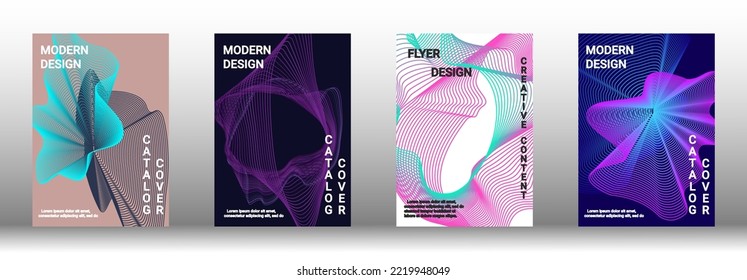 Plantilla de diseño moderna. Un conjunto de cubiertas abstractas modernas. Fondos creativos de líneas abstractas para crear una portada abstracta, pancarta, afiche, folleto de moda. Ilustración vectorial. EPS 10.