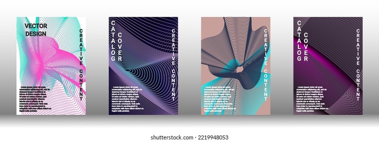 Moderne Design-Vorlage. Eine Reihe moderner abstrakter Cover. Kreative Hintergründe aus abstrakten Linien, um ein modisches abstraktes Cover, Banner, Poster, Booklet zu erstellen. Vektorgrafik. EPS10.