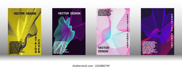 Plantilla de diseño moderna. Un conjunto de cubiertas abstractas modernas. Fondos creativos de líneas abstractas para crear una portada abstracta, pancarta, afiche, folleto de moda. Ilustración vectorial. EPS 10.