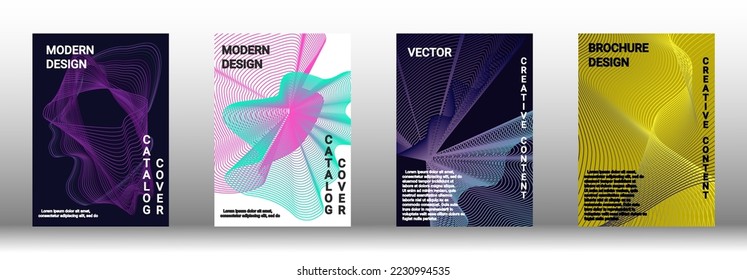 Modern design template. A set of modern abstract covers. Creative backgrounds from abstract lines to create a fashionable abstract cover, banner, poster, booklet. Vector illustration. EPS 10.