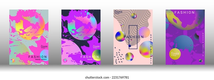 Modern design template. Set of modern abstract covers. Creative backgrounds from abstract gradient shapes to create a trendy abstract cover, banner, poster, booklet. Vector illustration. EPS 10.