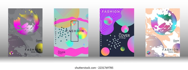 Modern design template. Set of modern abstract covers. Creative backgrounds from abstract gradient shapes to create a trendy abstract cover, banner, poster, booklet. Vector illustration. EPS 10.