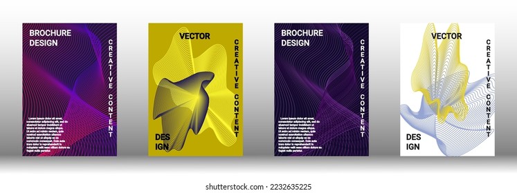 Plantilla de diseño moderna. Un conjunto de cubiertas abstractas modernas. Fondos creativos de líneas abstractas para crear una portada abstracta, pancarta, afiche, folleto de moda. Ilustración vectorial. EPS 10.