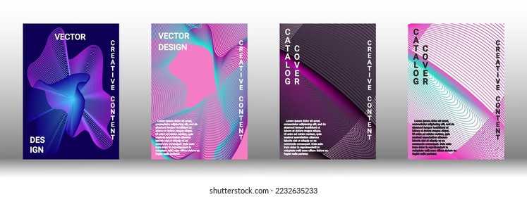 Modern design template. A set of modern abstract covers. Creative backgrounds from abstract lines to create a fashionable abstract cover, banner, poster, booklet. Vector illustration. EPS 10.