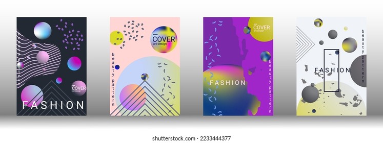 Moderne Design-Vorlage. Set von modernen abstrakten Titelbildern. Kreative Hintergründe aus abstrakten Farbverlauf-Formen, um eine trendige abstrakte Abdeckung, Banner, Poster, Broschüre zu erstellen. Vektorgrafik. EPS10.