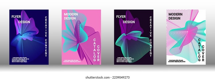 Modern design template. A set of modern abstract covers. Creative backgrounds from abstract lines to create a fashionable abstract cover, banner, poster, booklet. Vector illustration. EPS 10.