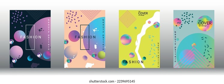 Modern design template. Set of modern abstract covers. Creative backgrounds from abstract gradient shapes to create a trendy abstract cover, banner, poster, booklet. Vector illustration. EPS 10.