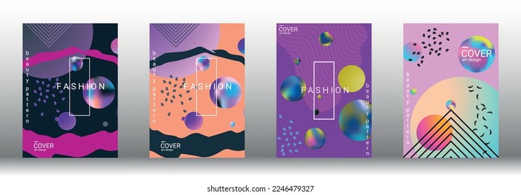 Plantilla de diseño moderna. Conjunto de cubiertas abstractas modernas. Fondos creativos a partir de formas de gradiente abstracto para crear una portada, pancarta, afiche, folleto abstracto de moda. Ilustración vectorial. EPS 10.