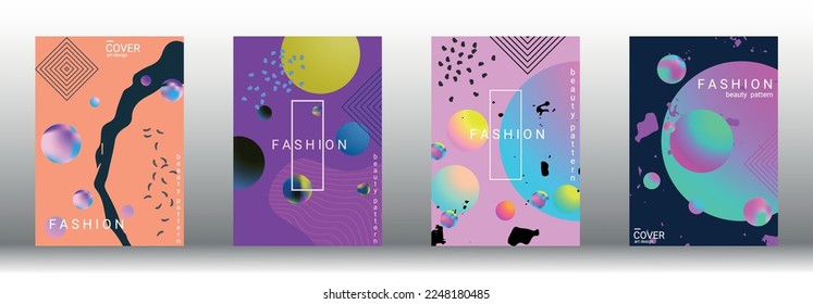 Modern design template. Set of modern abstract covers. Creative backgrounds from abstract gradient shapes to create a trendy abstract cover, banner, poster, booklet. Vector illustration. EPS 10.